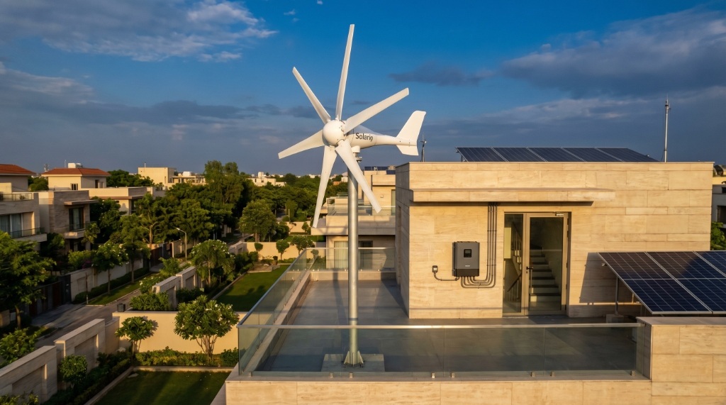 Solario 1kW horizontal axis wind turbine for a 12V or 24V home system