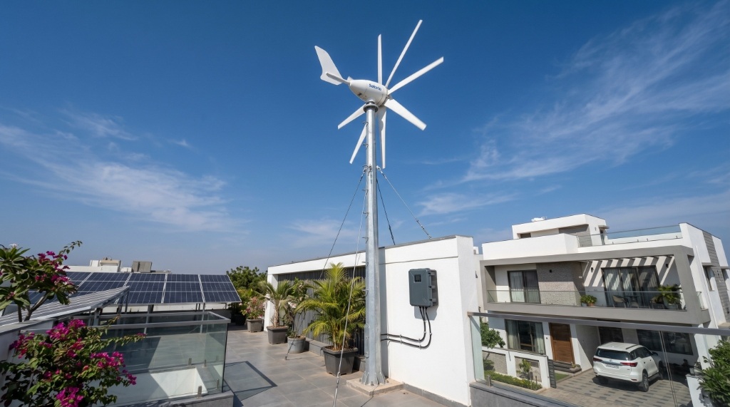 Solario horizontal wind turbine configured for rooftop use