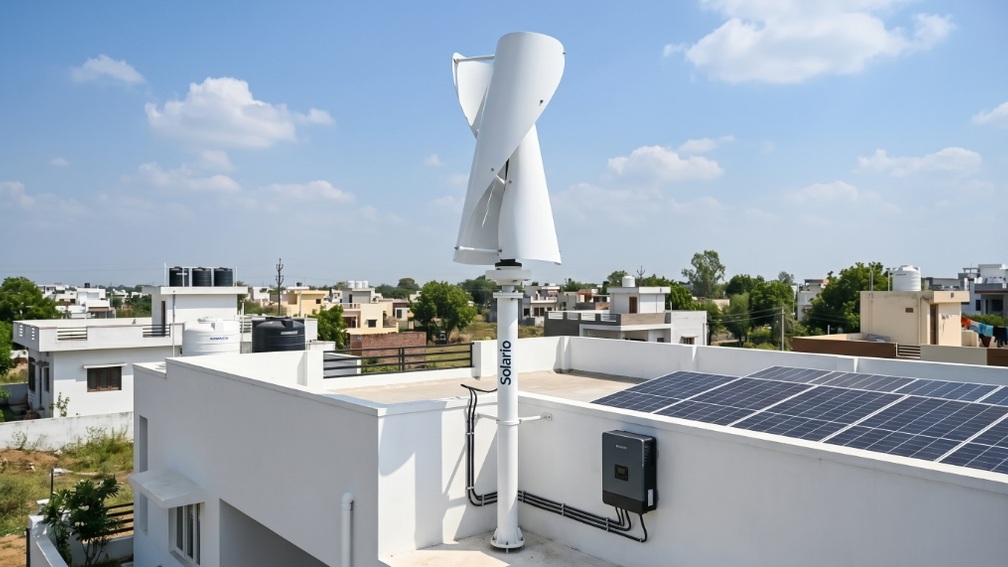 Solario small helical vertical wind turbine for Indian rooftops